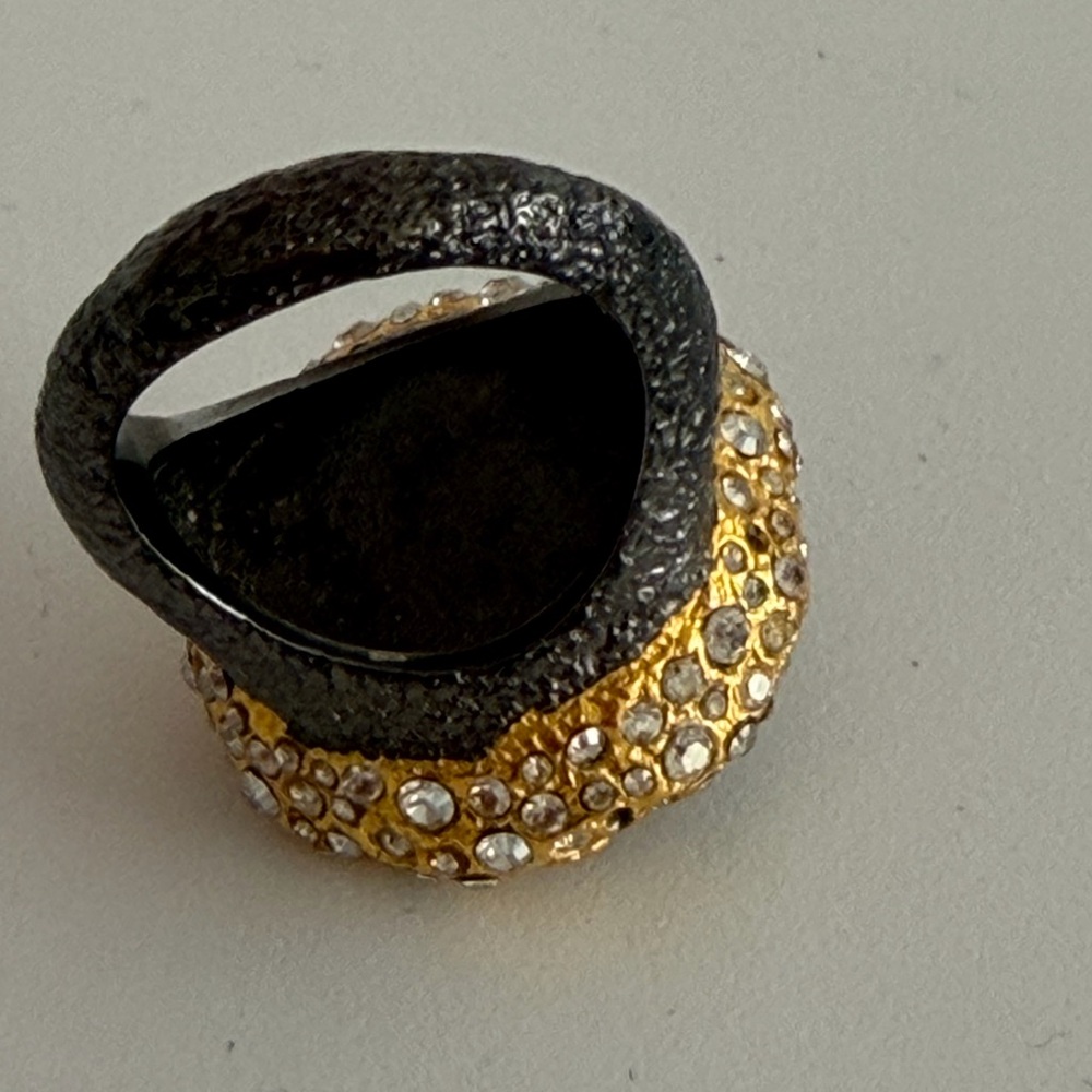 Alexis Bittar Cocktail Ring Labradorite & Swarovski Crystals - Picture 2 of 8